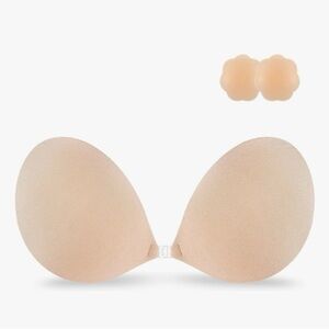 BRAND NEW Beige Fabric Adhesive Bra,Strapless, Sticky , CUP SIZE B